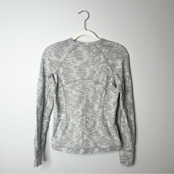 Lululemon It’s Rulu Run Long Sleeve in Data Rush Mini Jacquard White Opal Rover - Picture 10 of 14